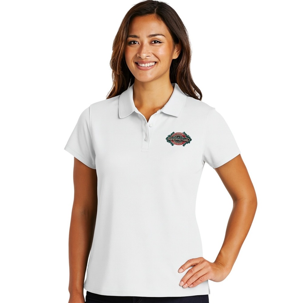 Chestnut Hill Performance Polo Shirt Medium White Embroidered Winery Cotton